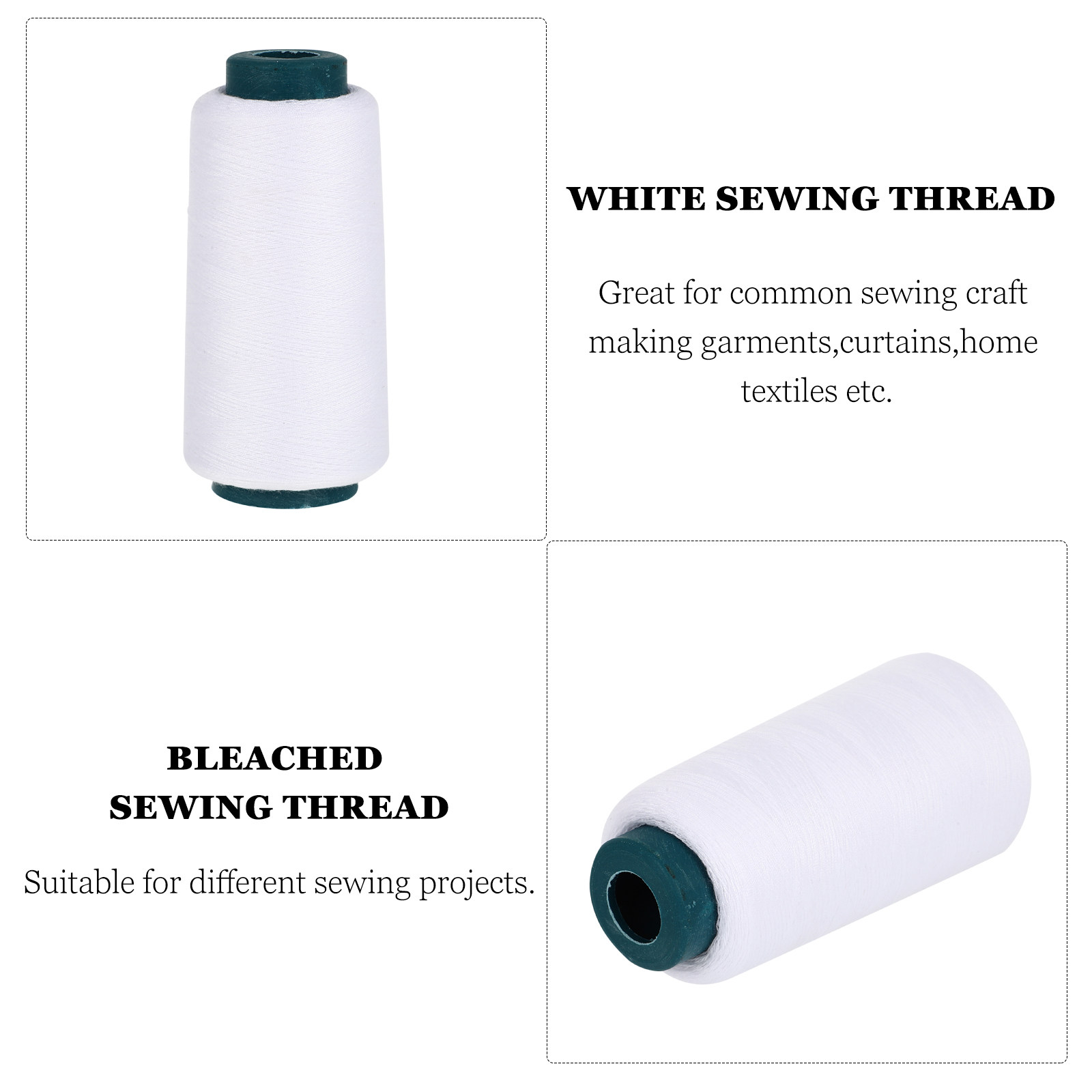3000 Yards Bleached White Poly - đánh giá và giá Sewing Thread In Textile